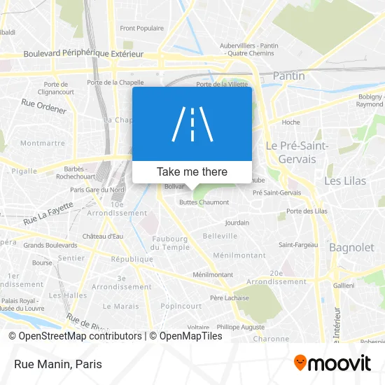 Rue Manin map