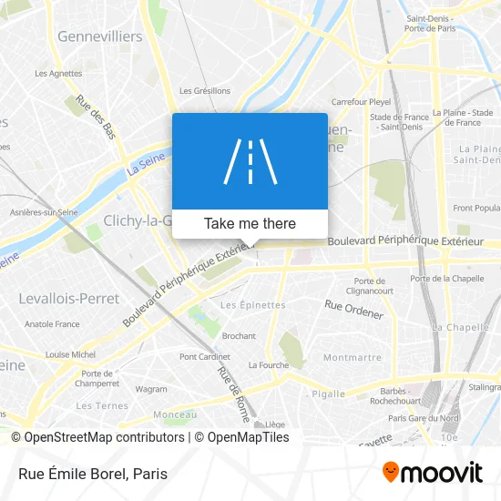 Rue Émile Borel map