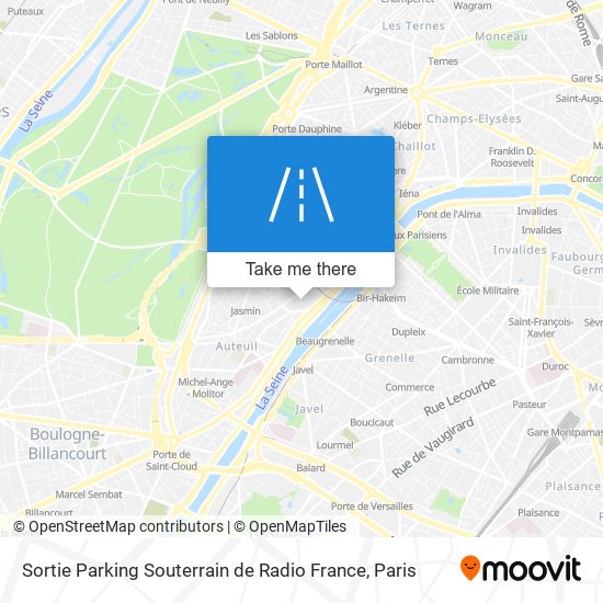 Mapa Sortie Parking Souterrain de Radio France