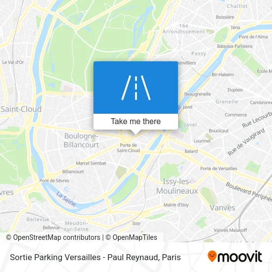 Sortie Parking Versailles - Paul Reynaud map
