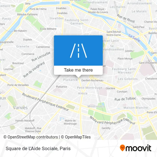 Square de L'Aide Sociale map