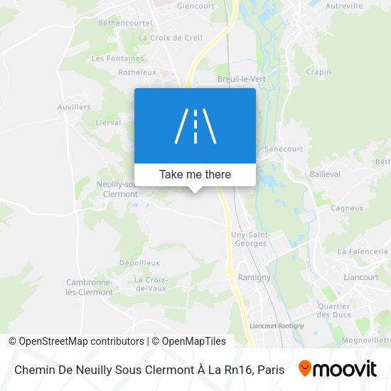 Chemin De Neuilly Sous Clermont À La Rn16 map