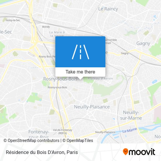 Résidence du Bois D'Avron map