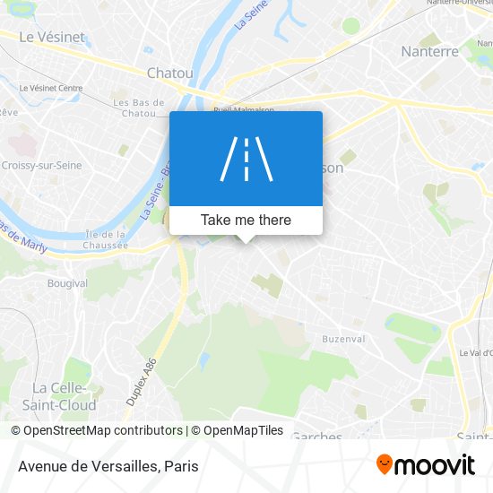 Mapa Avenue de Versailles