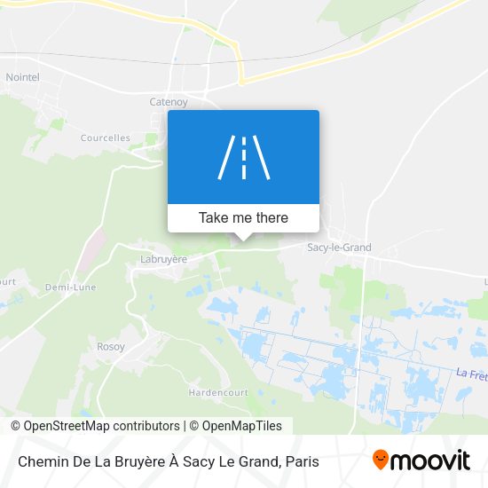 Chemin De La Bruyère À Sacy Le Grand map