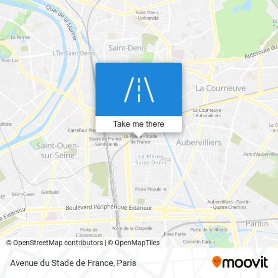 Mapa Avenue du Stade de France