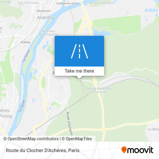 Route du Clocher D'Achères map