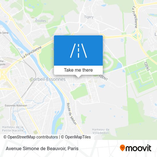 Avenue Simone de Beauvoir map