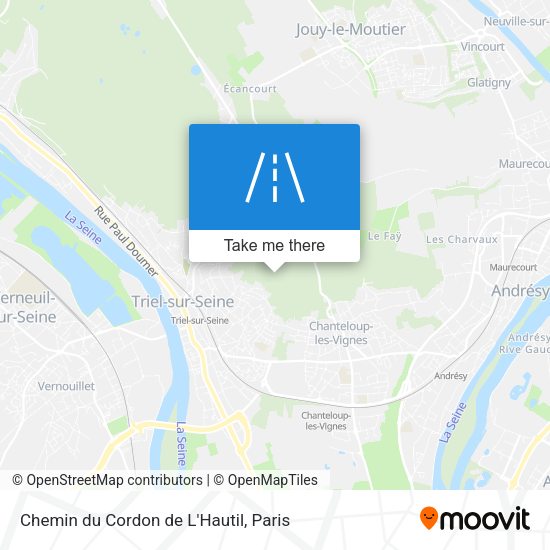 Chemin du Cordon de L'Hautil map