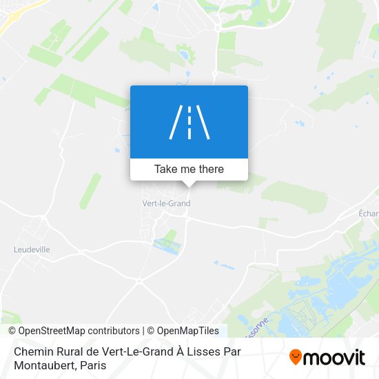 Chemin Rural de Vert-Le-Grand À Lisses Par Montaubert map