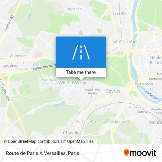 Route de Paris À Versailles map
