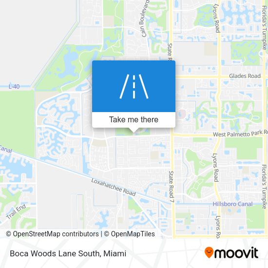 Boca Woods Lane South map