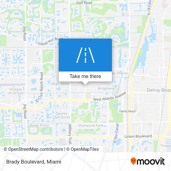 Brady Boulevard map