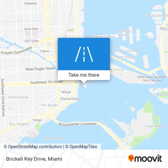 Brickell Key Drive map