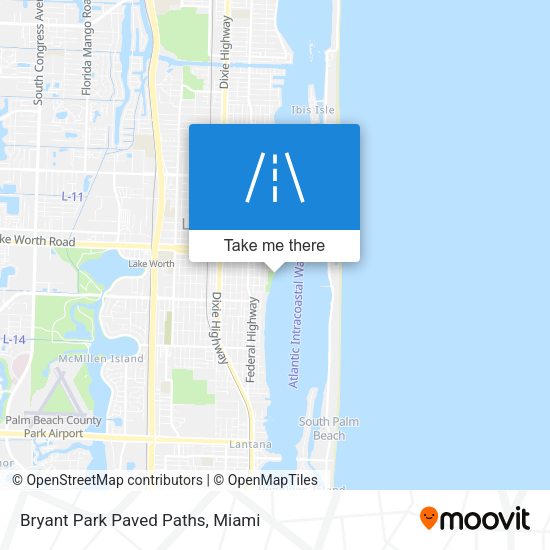 Bryant Park Paved Paths map