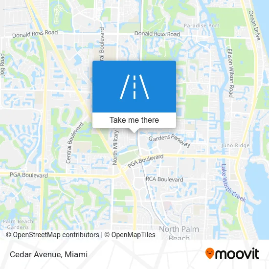 Mapa de Cedar Avenue