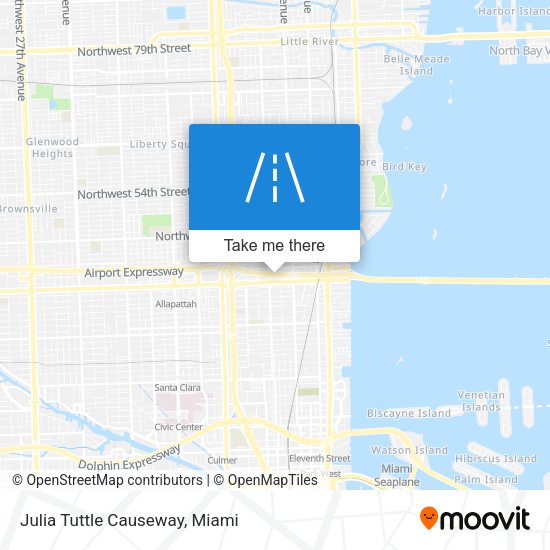 Mapa de Julia Tuttle Causeway