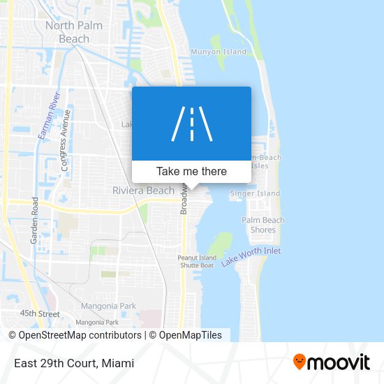 East 29th Court map