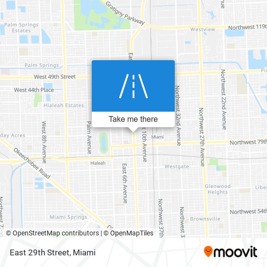 East 29th Street map