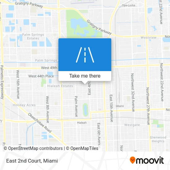 East 2nd Court map