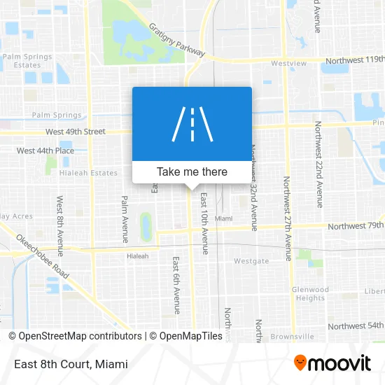 East 8th Court map