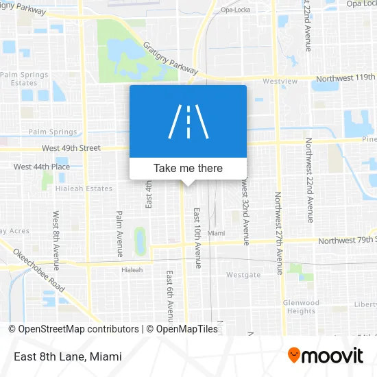 East 8th Lane map