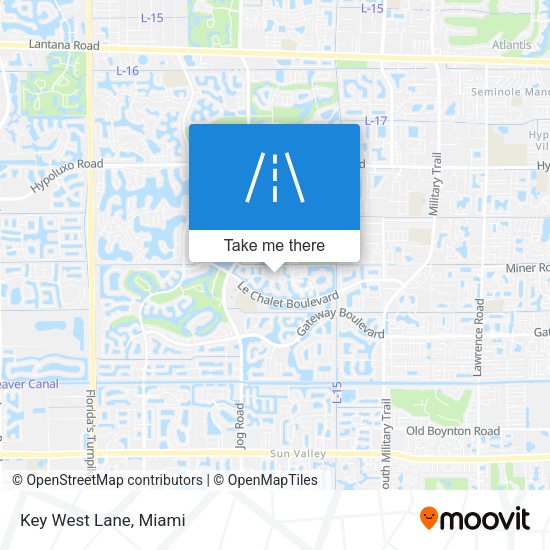 Mapa de Key West Lane