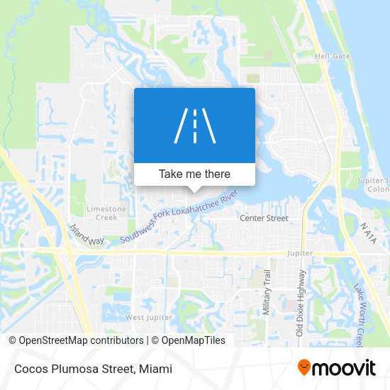 Mapa de Cocos Plumosa Street