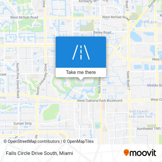 Falls Circle Drive South map