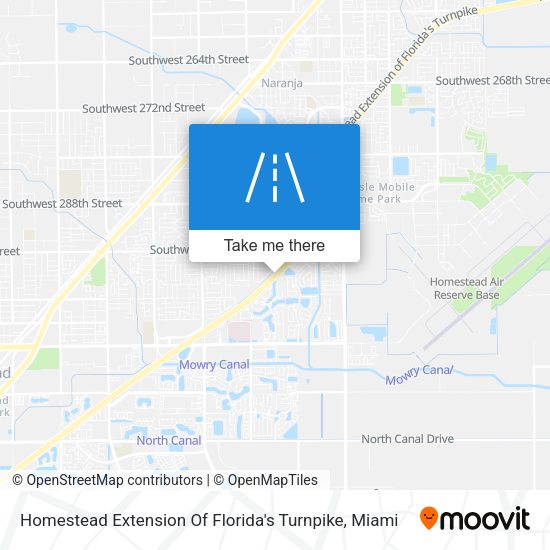 Mapa de Homestead Extension Of Florida's Turnpike