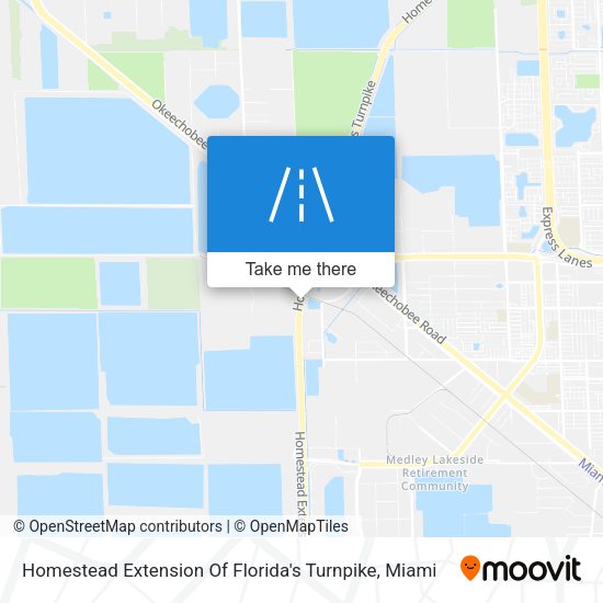 Homestead Extension Of Florida's Turnpike map