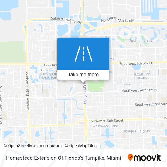 Homestead Extension Of Florida's Turnpike map