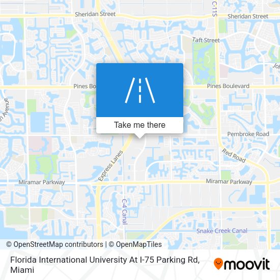 Florida International University At I-75 Parking Rd map