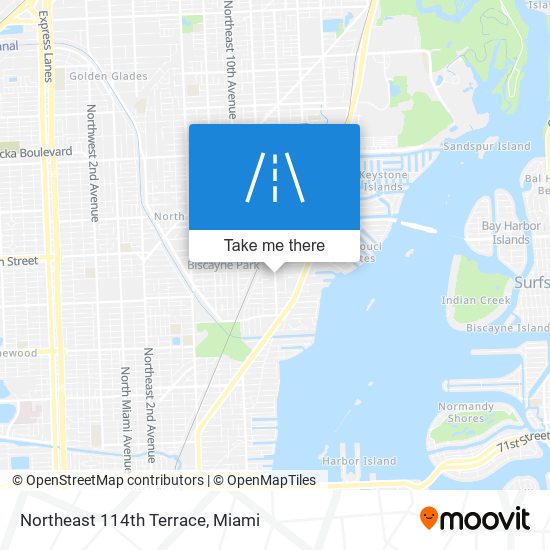 Northeast 114th Terrace map