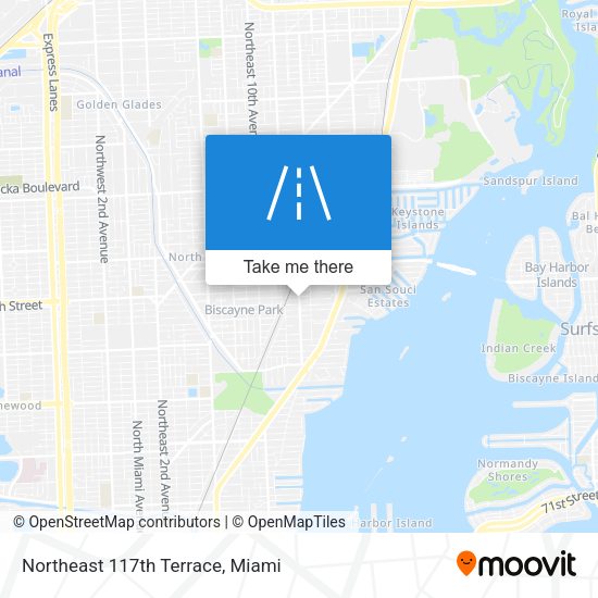 Northeast 117th Terrace map