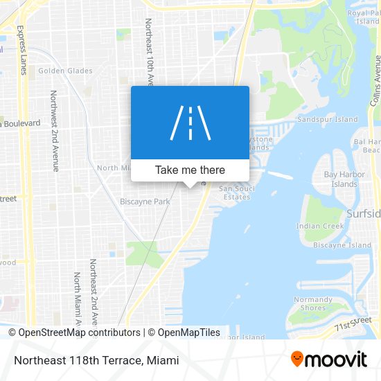 Northeast 118th Terrace map