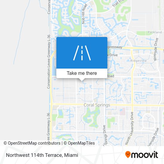 Mapa de Northwest 114th Terrace