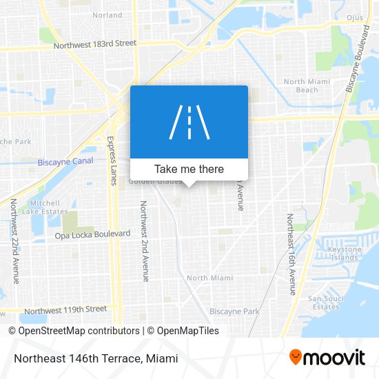 Northeast 146th Terrace map
