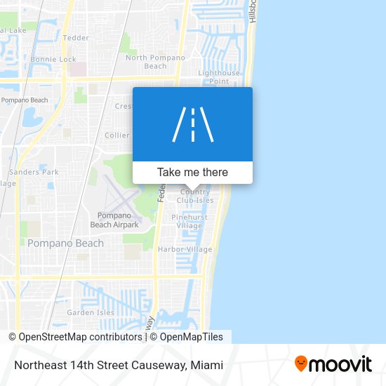 Northeast 14th Street Causeway map
