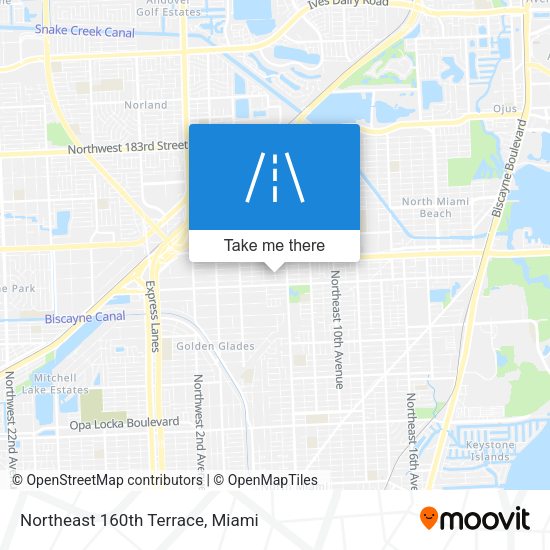 Northeast 160th Terrace map