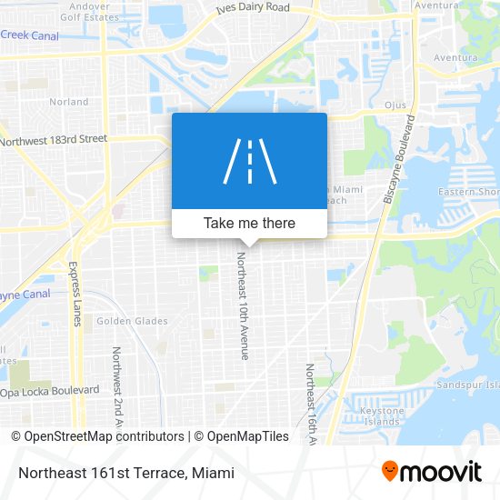 Northeast 161st Terrace map