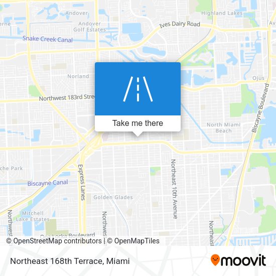 Northeast 168th Terrace map