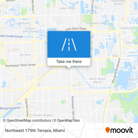 Northeast 179th Terrace map