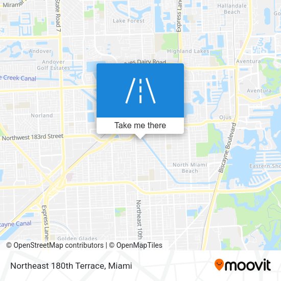 Northeast 180th Terrace map