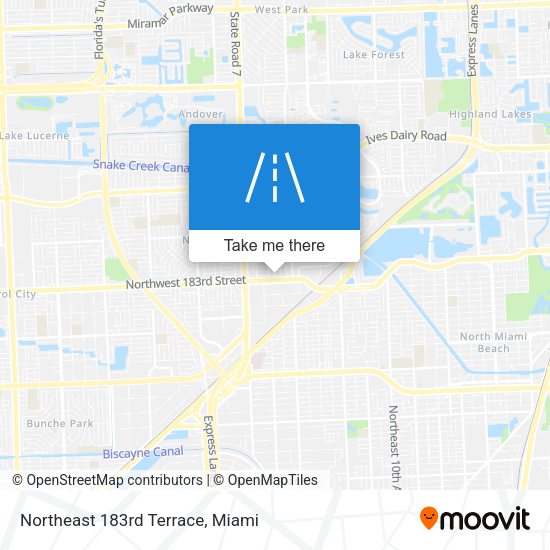 Northeast 183rd Terrace map