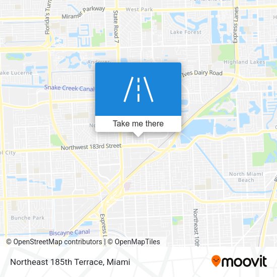 Mapa de Northeast 185th Terrace