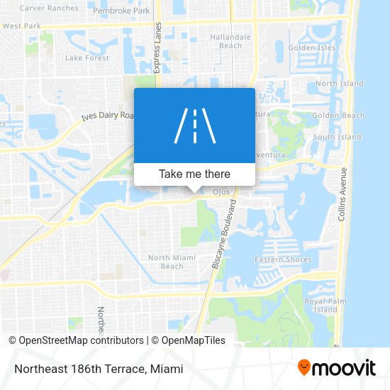 Northeast 186th Terrace map