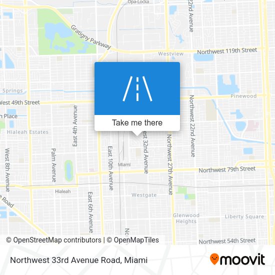 Northwest 33rd Avenue Road map