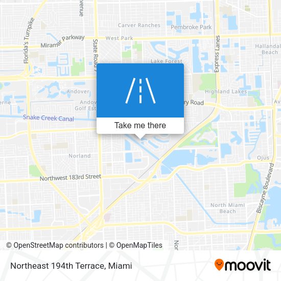 Northeast 194th Terrace map