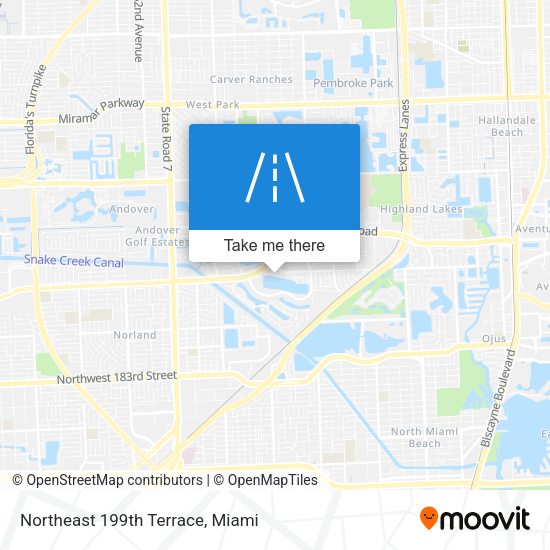 Northeast 199th Terrace map